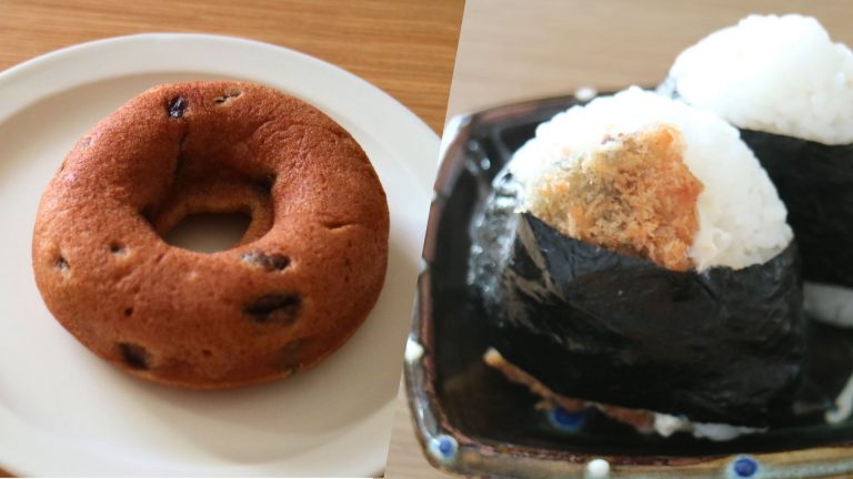 「はまゆう」の焼きドーナツとおにぎり