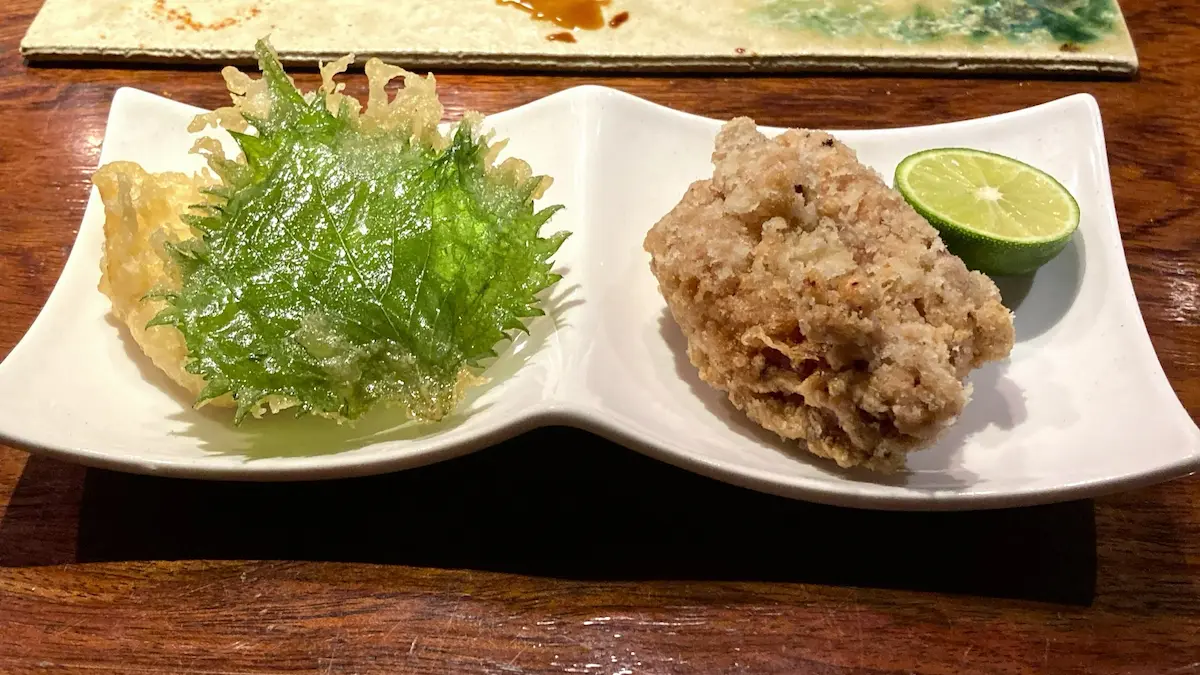 焼き鳥大山のから揚げと天ぷら
